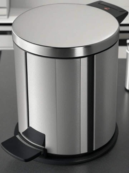 WASTE BIN, SOLID-S stainless steel + PEDAL COSMETIC BIN