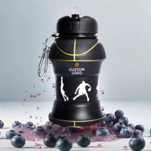 COLLAPSIBLE BASKETBALL WATER BOTTLE-FOLDABLE AND LEAK PROOF BOTTLE FOR KIDS 450ML